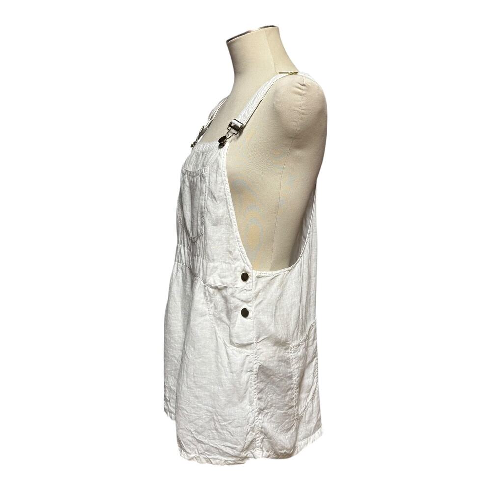 We Wore What Linen Overall Shorts Shortalls White Small - Picture 2 of 6
